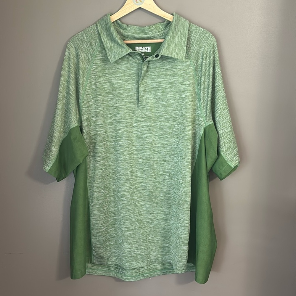 Duluth Trading Polo Shirt Mens Size XL Breezeshooter Performance Green 1/4 Zip